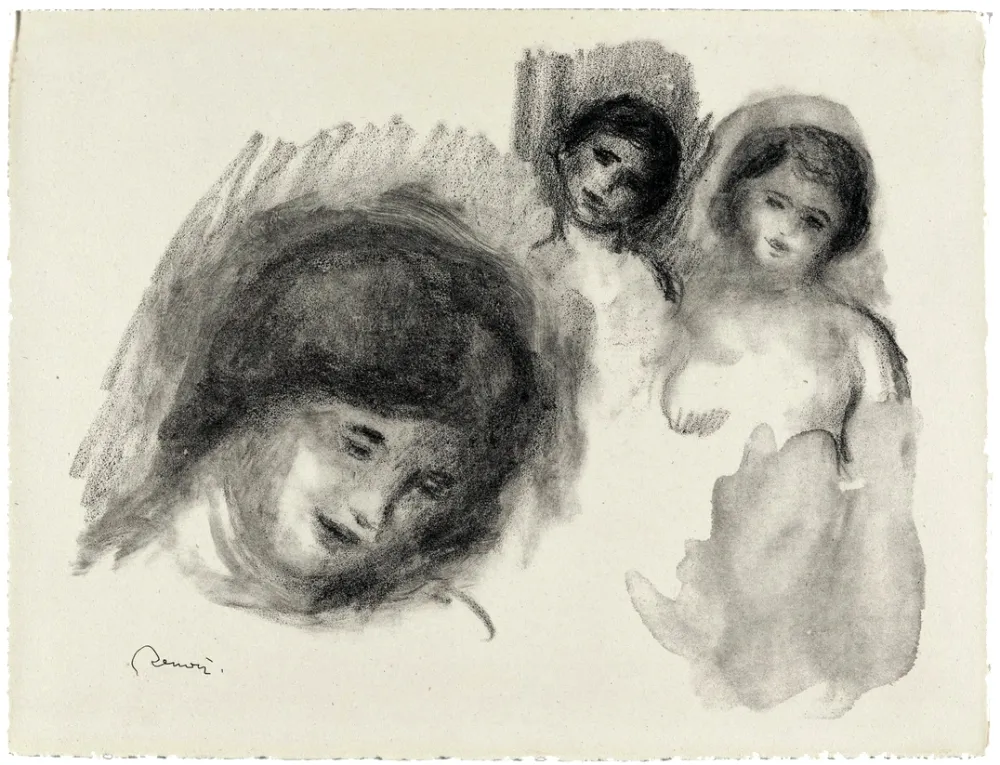 石版画 Renoir - La Pierre au trois croquis