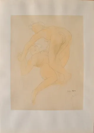 版画 Rodin - Corps enlacés