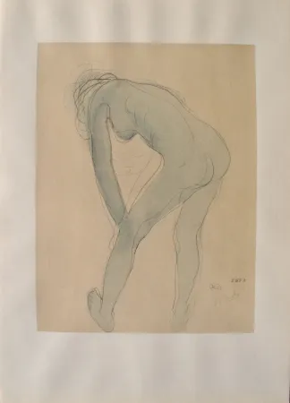 版画 Rodin - Jeune modèle s'étirant