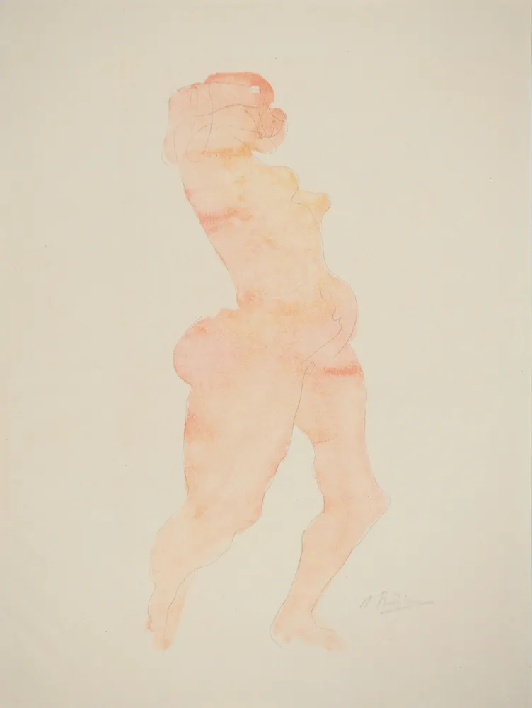 石版画 Rodin - Nu dansant