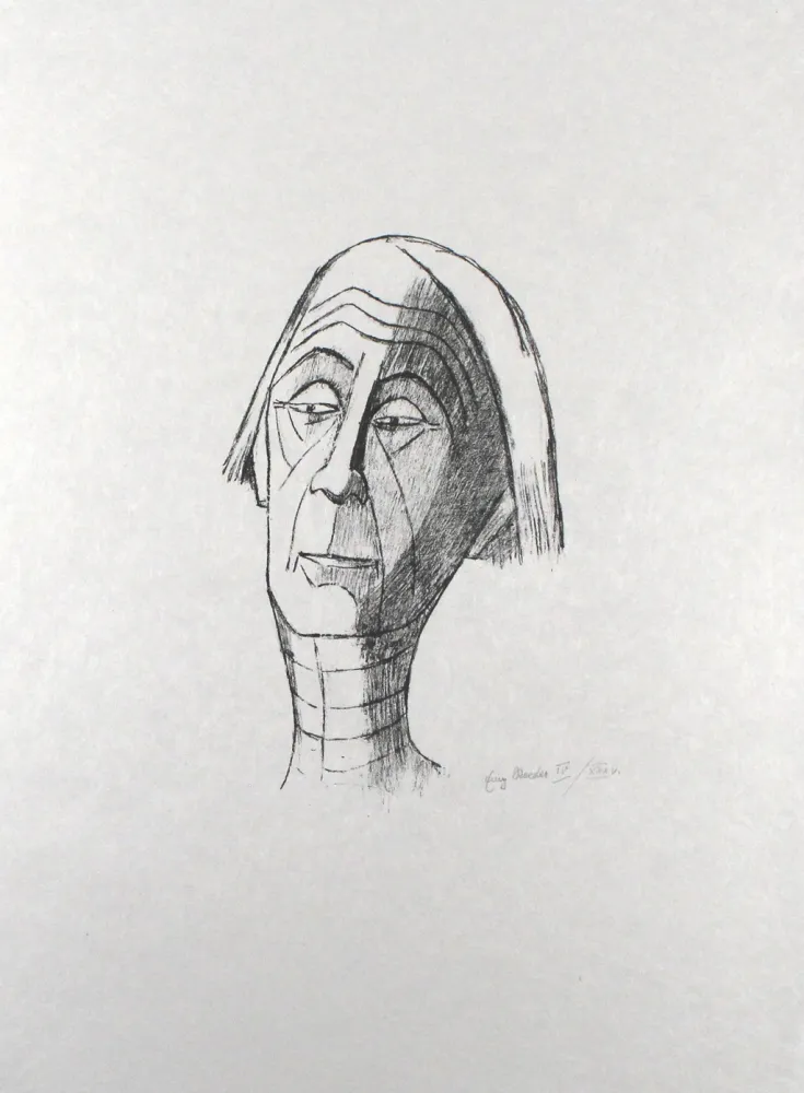 石版画 Roeder - Selbstbildnis