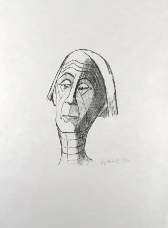 石版画 Roeder - Selbstbildnis