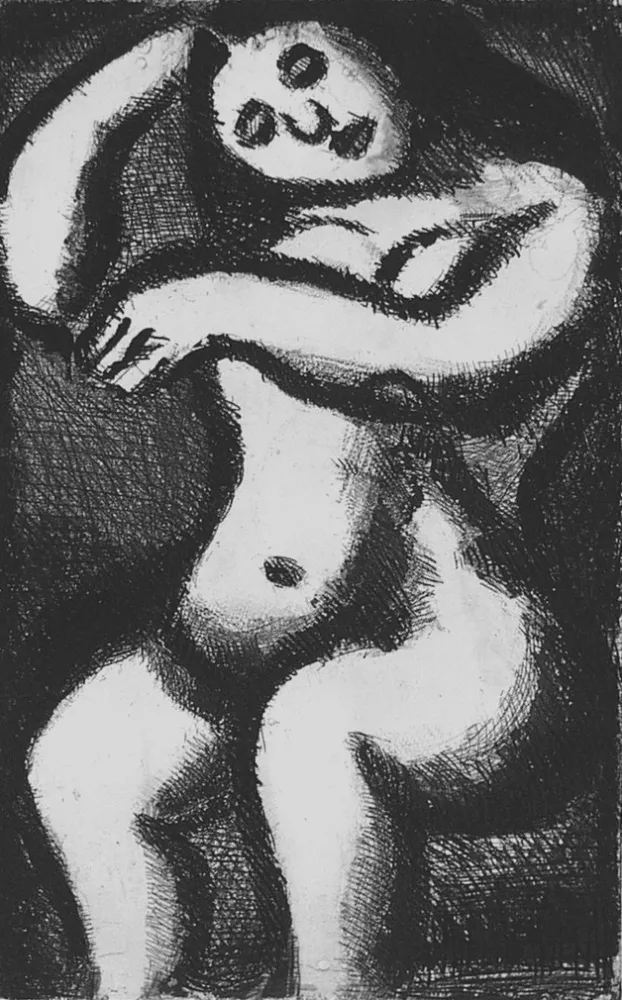 飞尘腐蚀法 Rouault - Nu assis