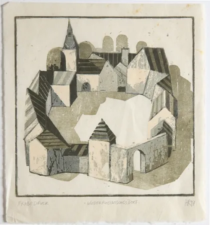 木刻 Rüngeler - Niederrheinisches Dorf