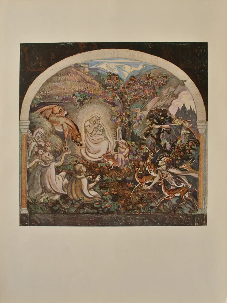 版画 Sauer - L'adoration des Bergers