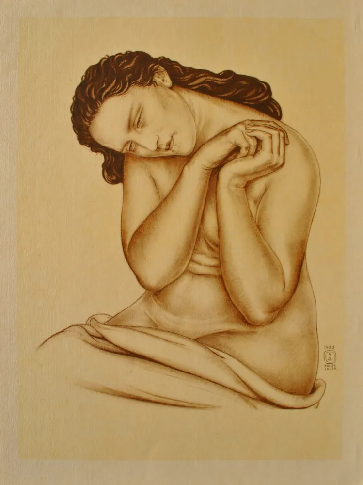 版画 Sauer - Modèle à la tête penchée