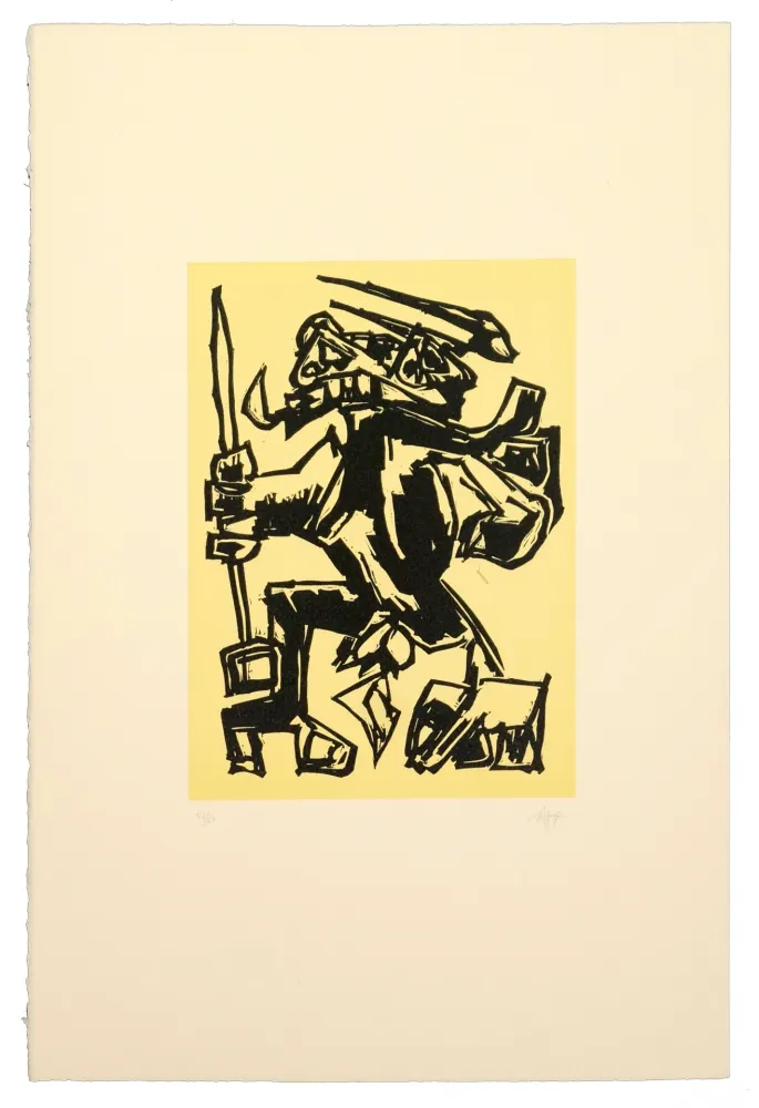 油毡版画 Saura - Como el toro, he nacido Para el luto...