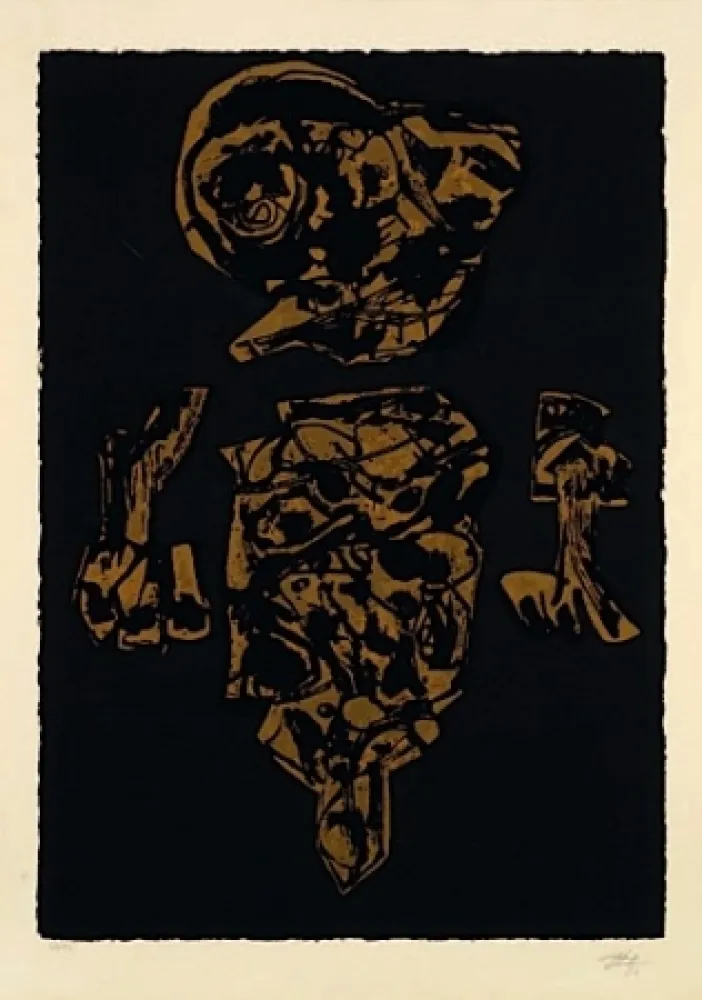 石版画 Saura - EL VELON GOTEABA SOBRE SU TRAJEDE CEREMONIA