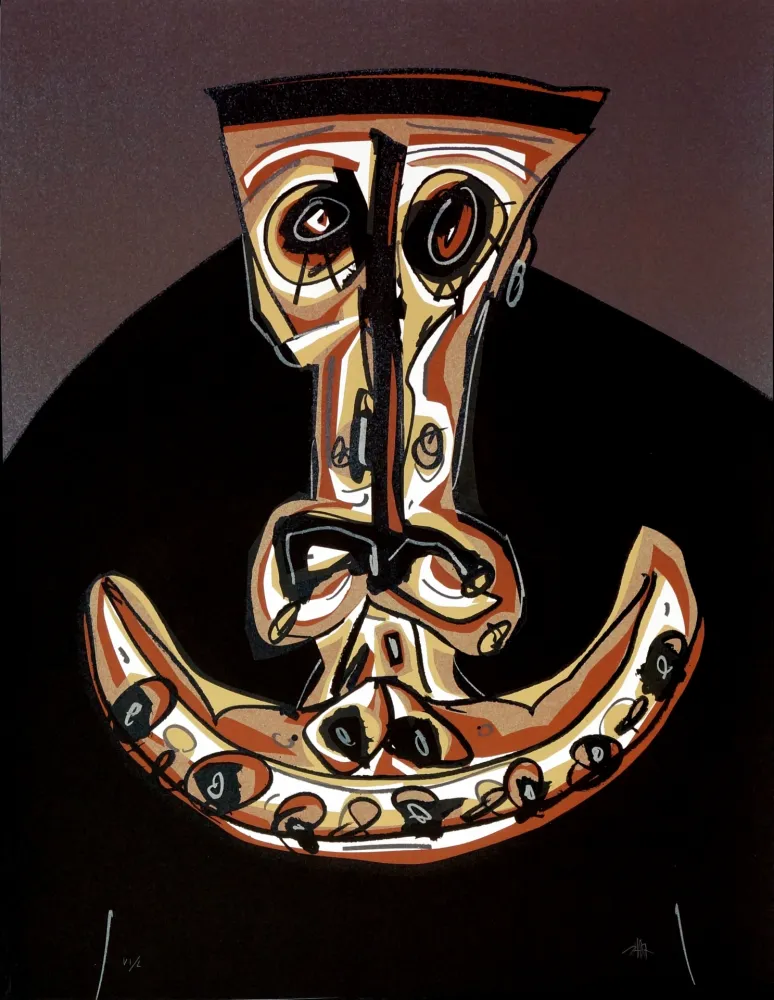 石版画 Saura - Melanchton II, Une chaire d'ombre