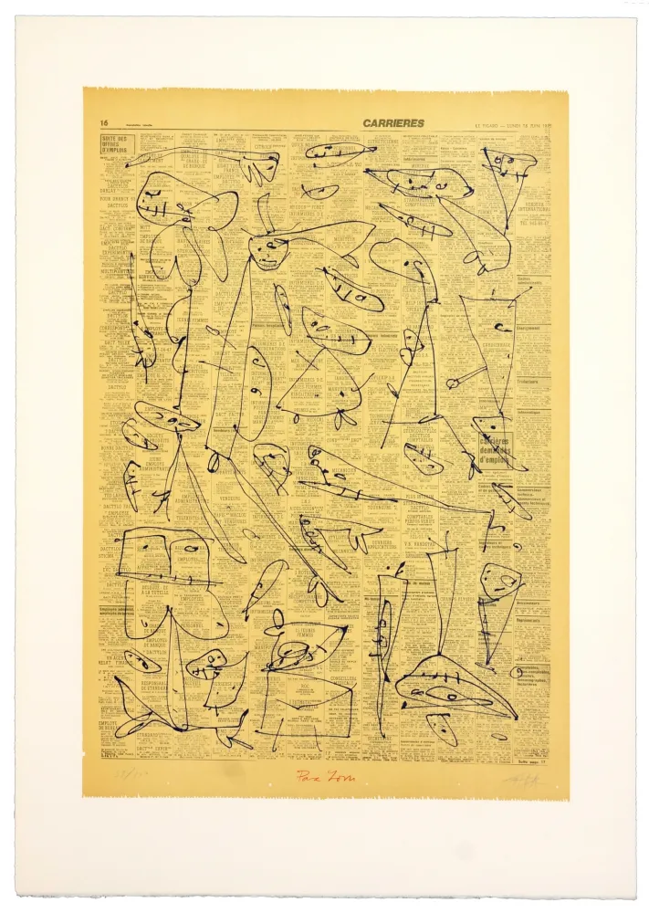 石版画 Saura - Pour Jorn