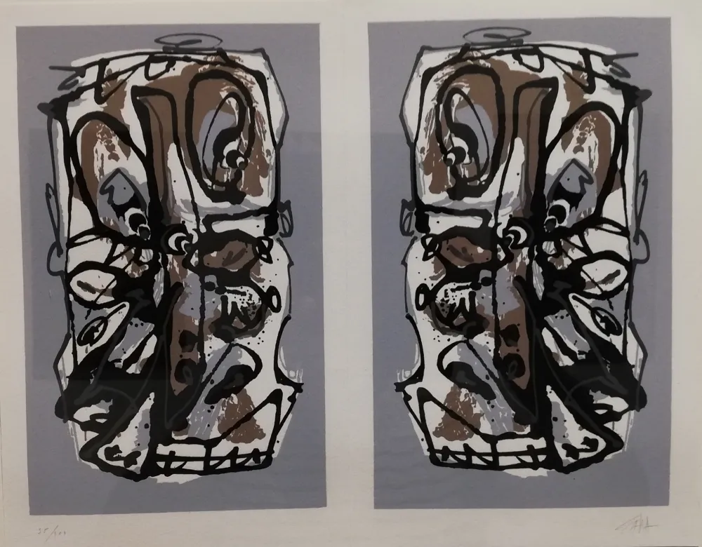 石版画 Saura - Visages