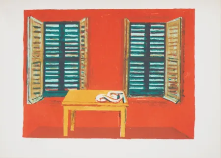 石版画 Savin  - Maison du Sud, L'intérieur rouge