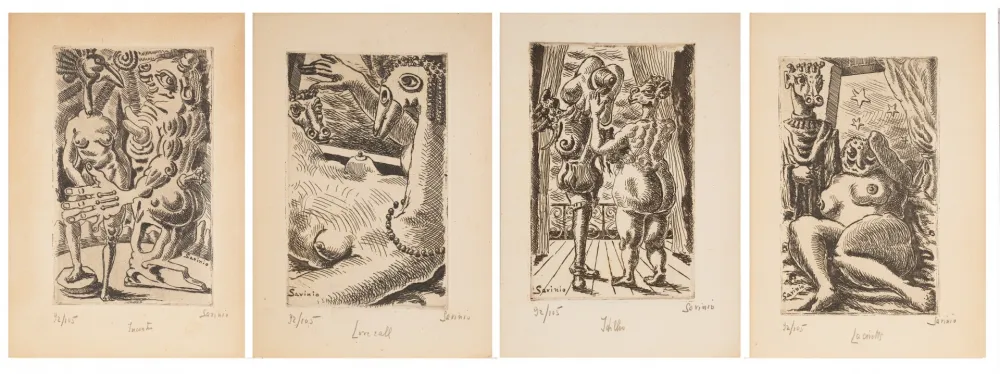 蚀刻版画 Savinio - Stratagemmi d'amore