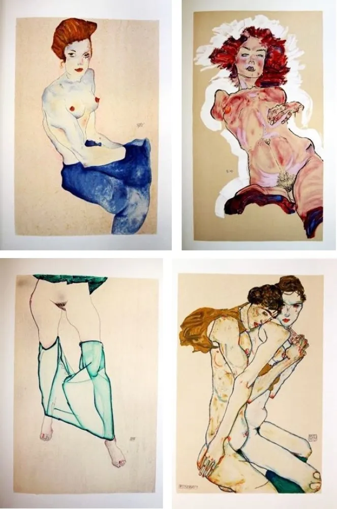 插图书 Schiele - Jane Kallir. SCHIELE EROTICA. 20 LITHOGRAPHIES. Le porfolio complet (Anthèse 2007)