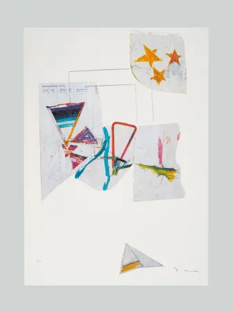 石版画 Schifano - Composizione