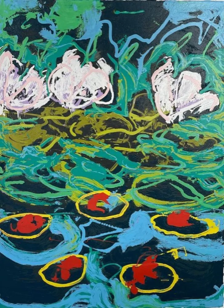 丝网印刷 Schifano - Gigli d'acqua