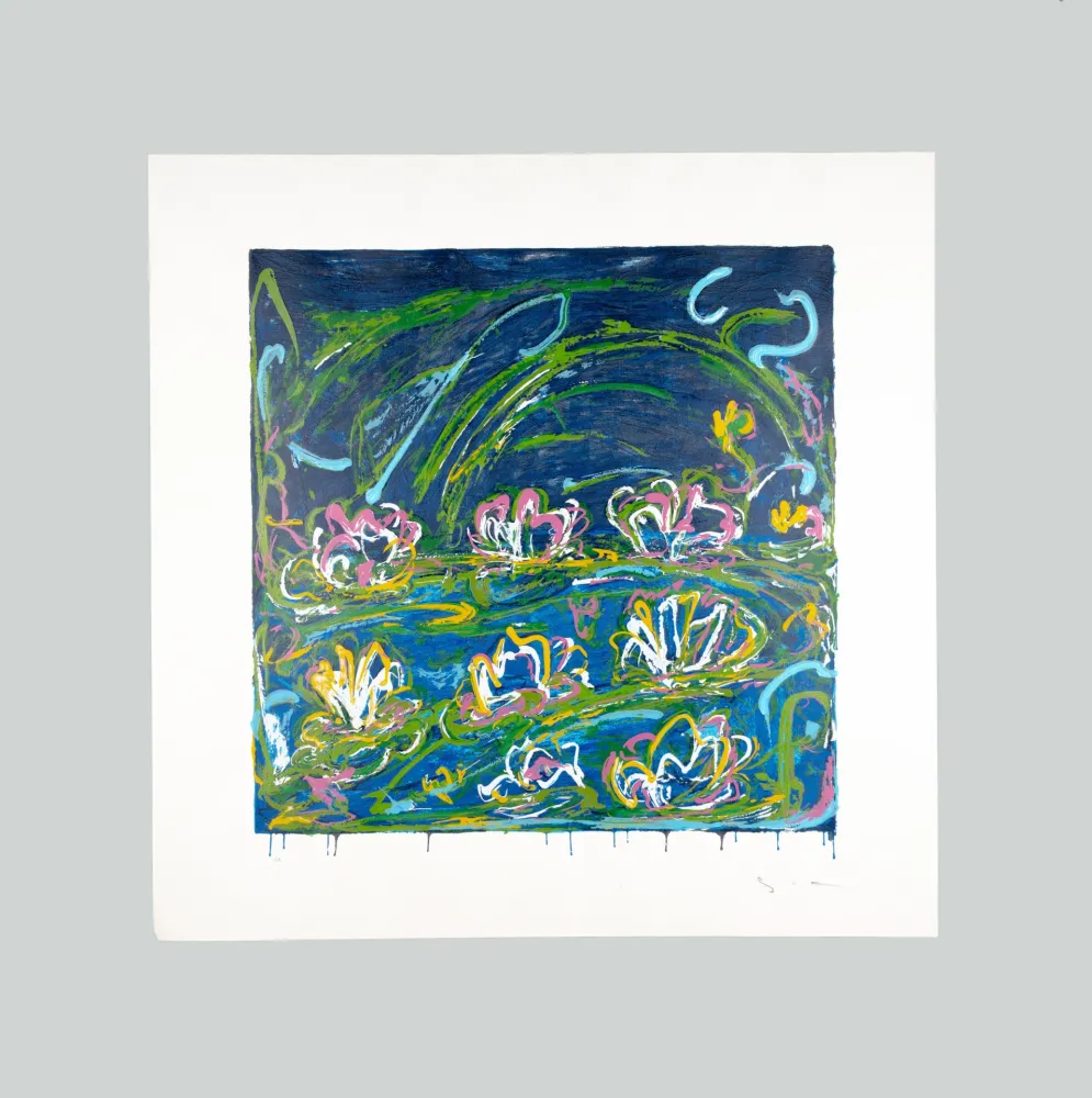 丝网印刷 Schifano - Gigli d'acqua