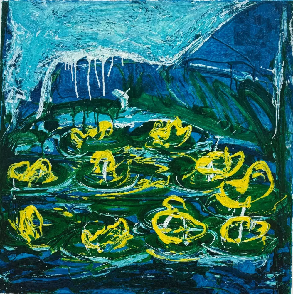 丝网印刷 Schifano - Water lilies