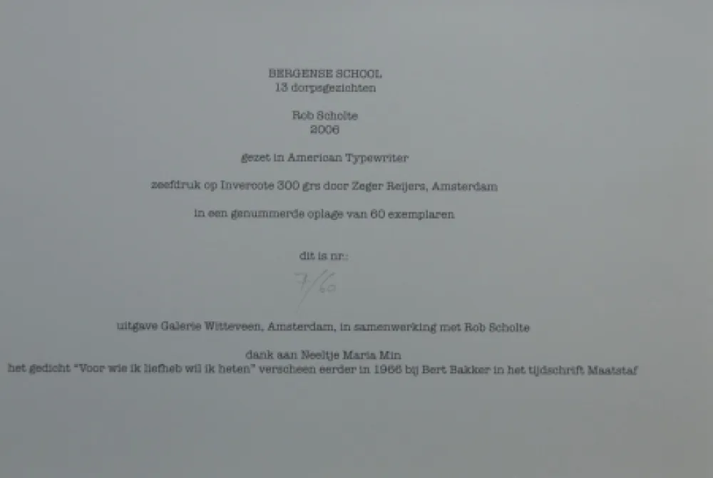 丝网印刷 Scholte - Bergen, 13 dorpsgezichten, gafiekmap