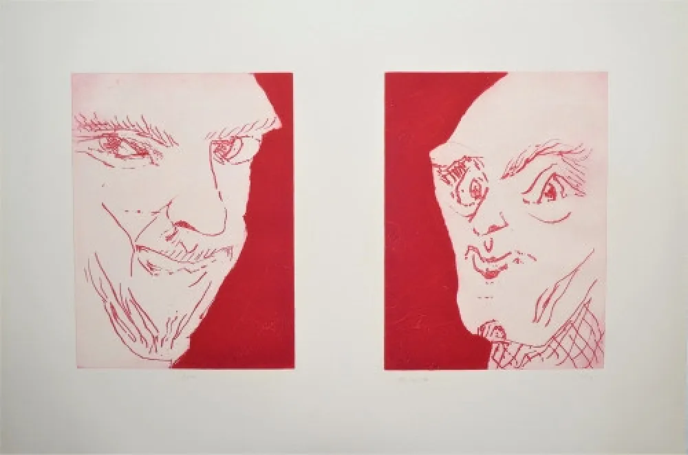 版画 Schütte - Alte Freunde (Old friends)