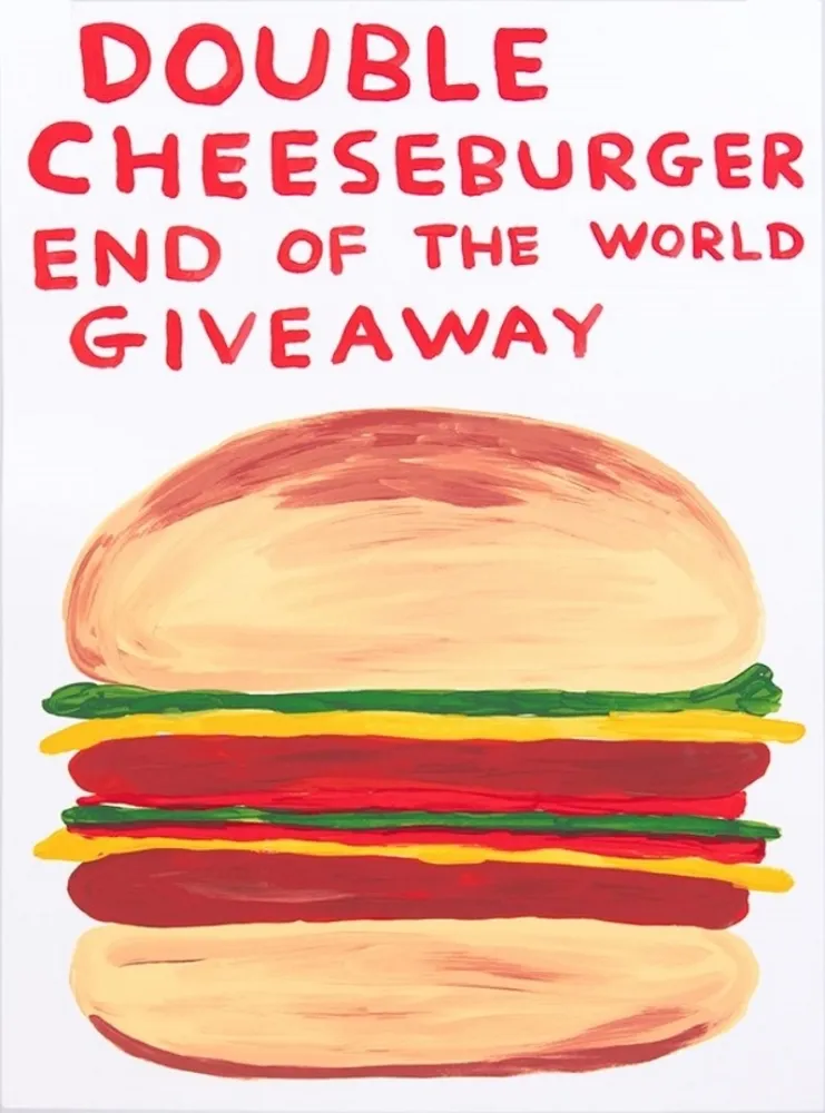 丝网印刷 Shrigley - Double Cheeseburger End Of The World Giveaway