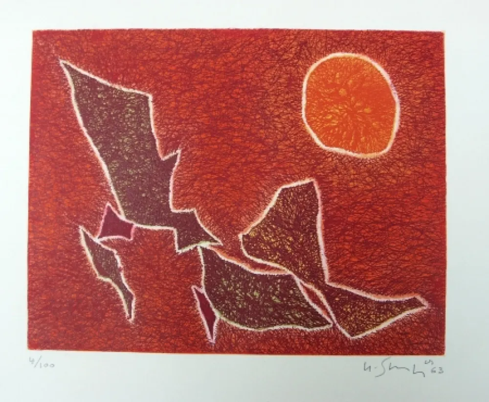石版画 Singier - Composition