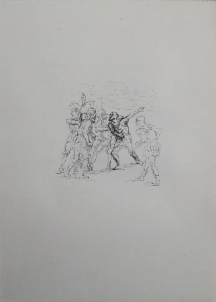 石版画 Slevogt - Der verwundete Hellene