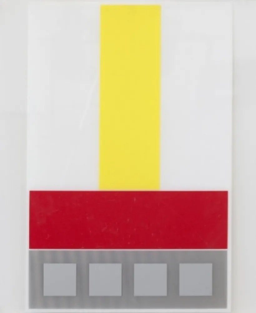 复数作品 Soto - Composicion en Amarillo Blanco y Rojo