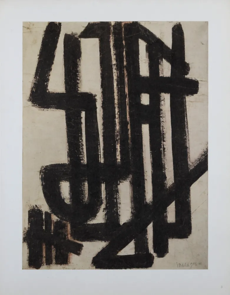 胶版印刷 Soulages (After) - Composition #3