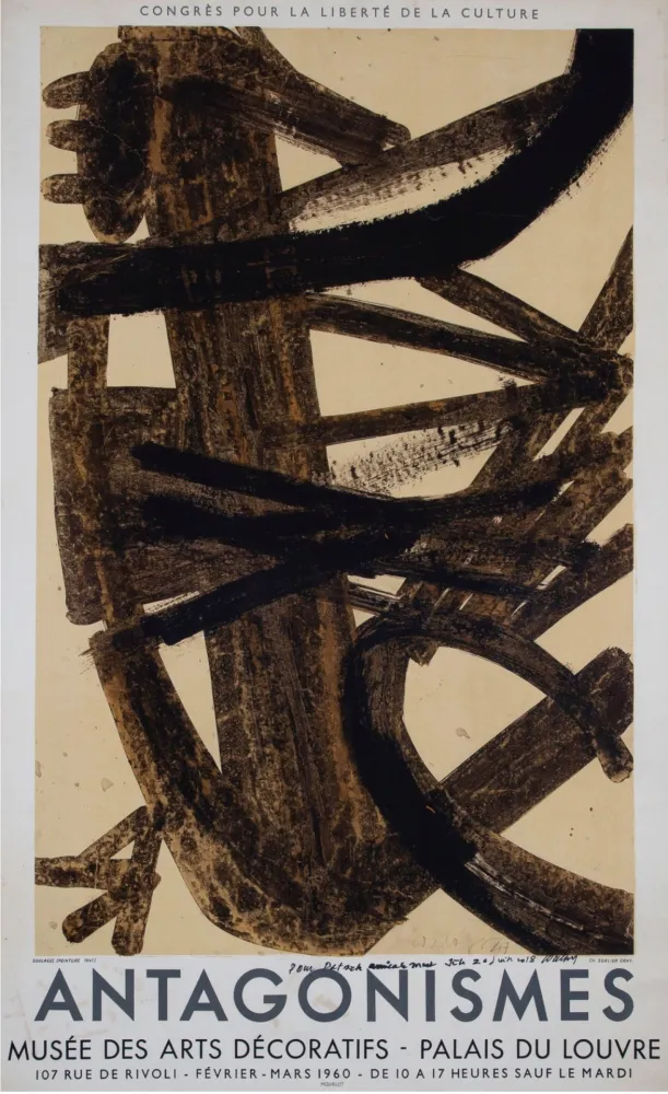石版画 Soulages - Antagonismes, 1960 - Hand-signed
