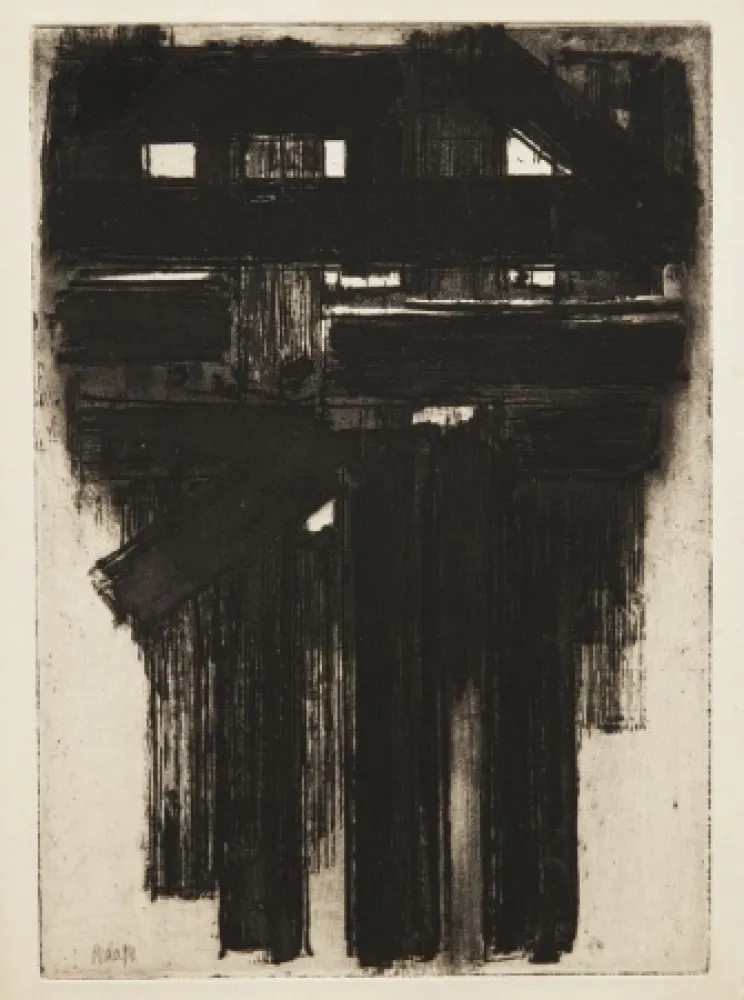蚀刻版画 Soulages - Eau-forte n° III