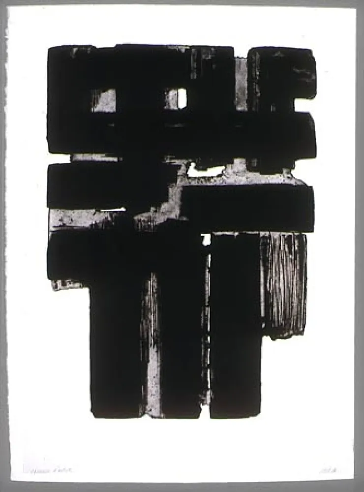 蚀刻飞尘法 Soulages - Eau forte n° X b