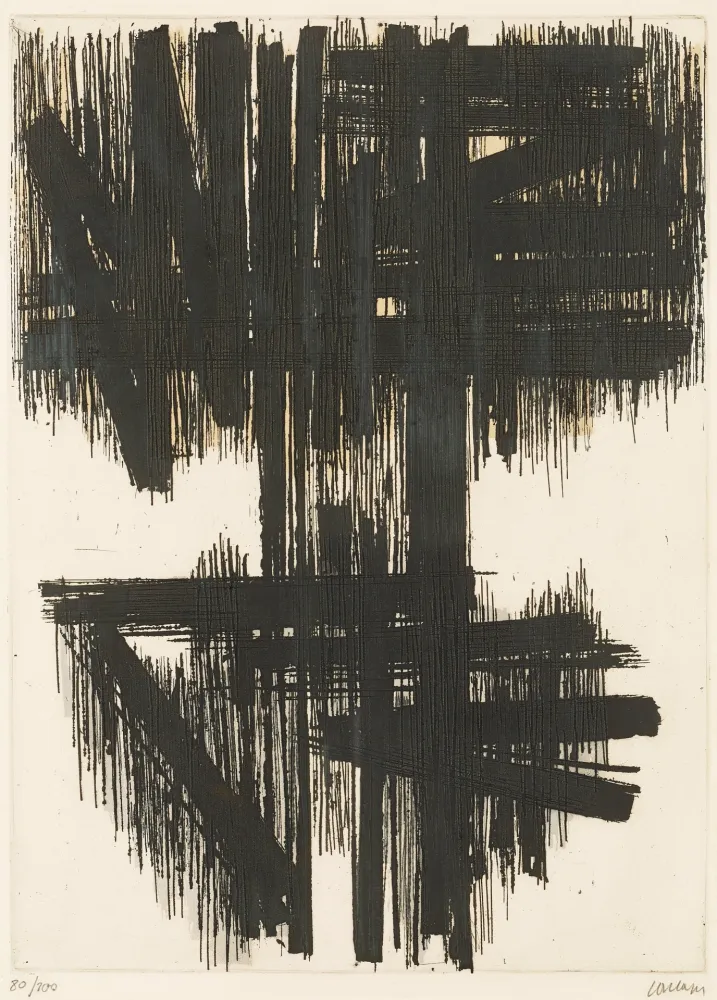 蚀刻版画 Soulages - Eau-forte VI