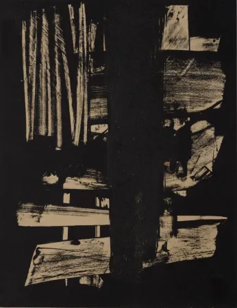 石版画 Soulages - Lithographie N°9