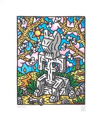 石版画 Speedy Graphito - Le printemps