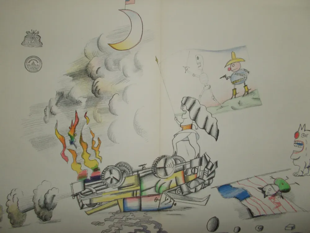 石版画 Steinberg - La Bataille