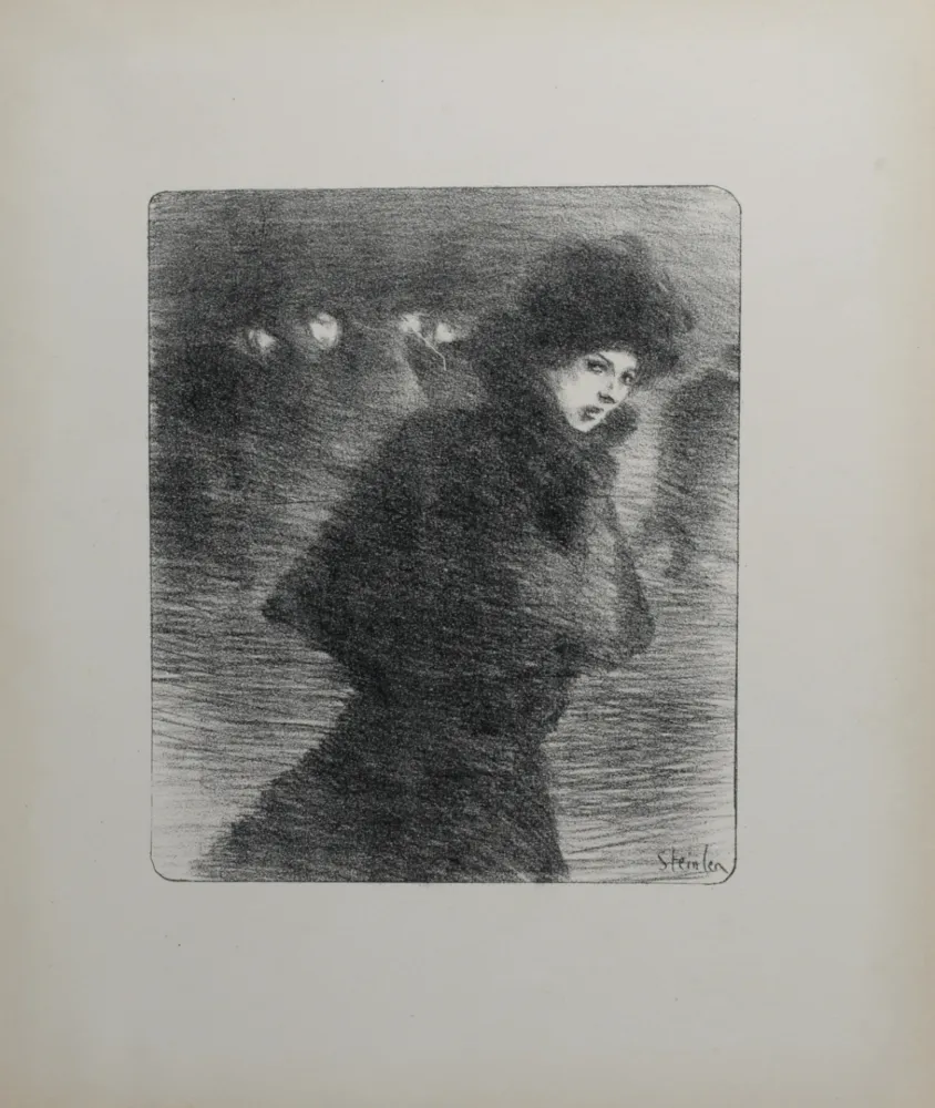石版画 Steinlen - Une femme qui passe, 1896