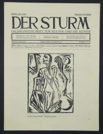 木刻 Stoermer - Knieender Mann (Kneeling Man)