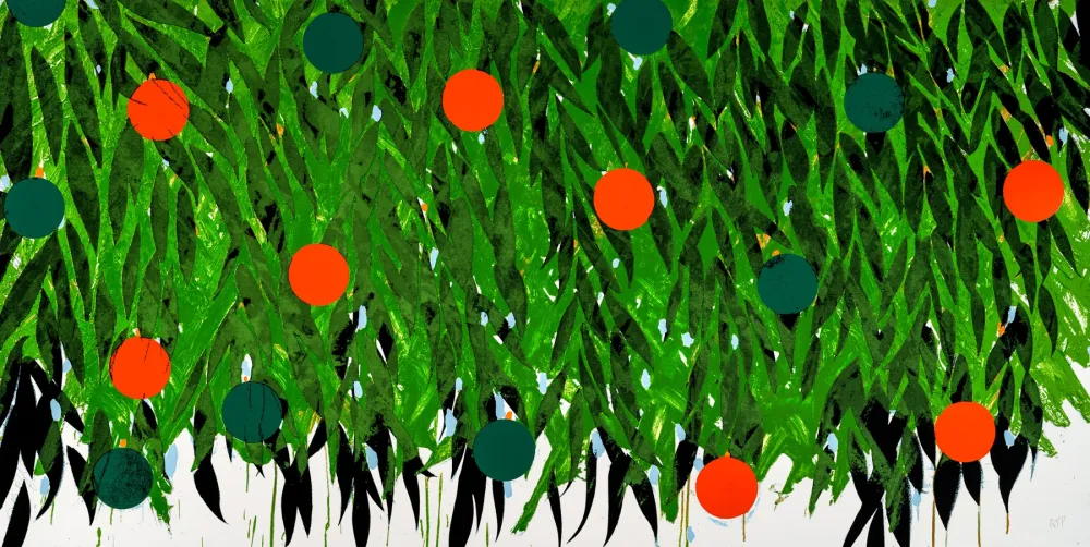 丝网印刷 Sultan - Mimosa in Orange and Green