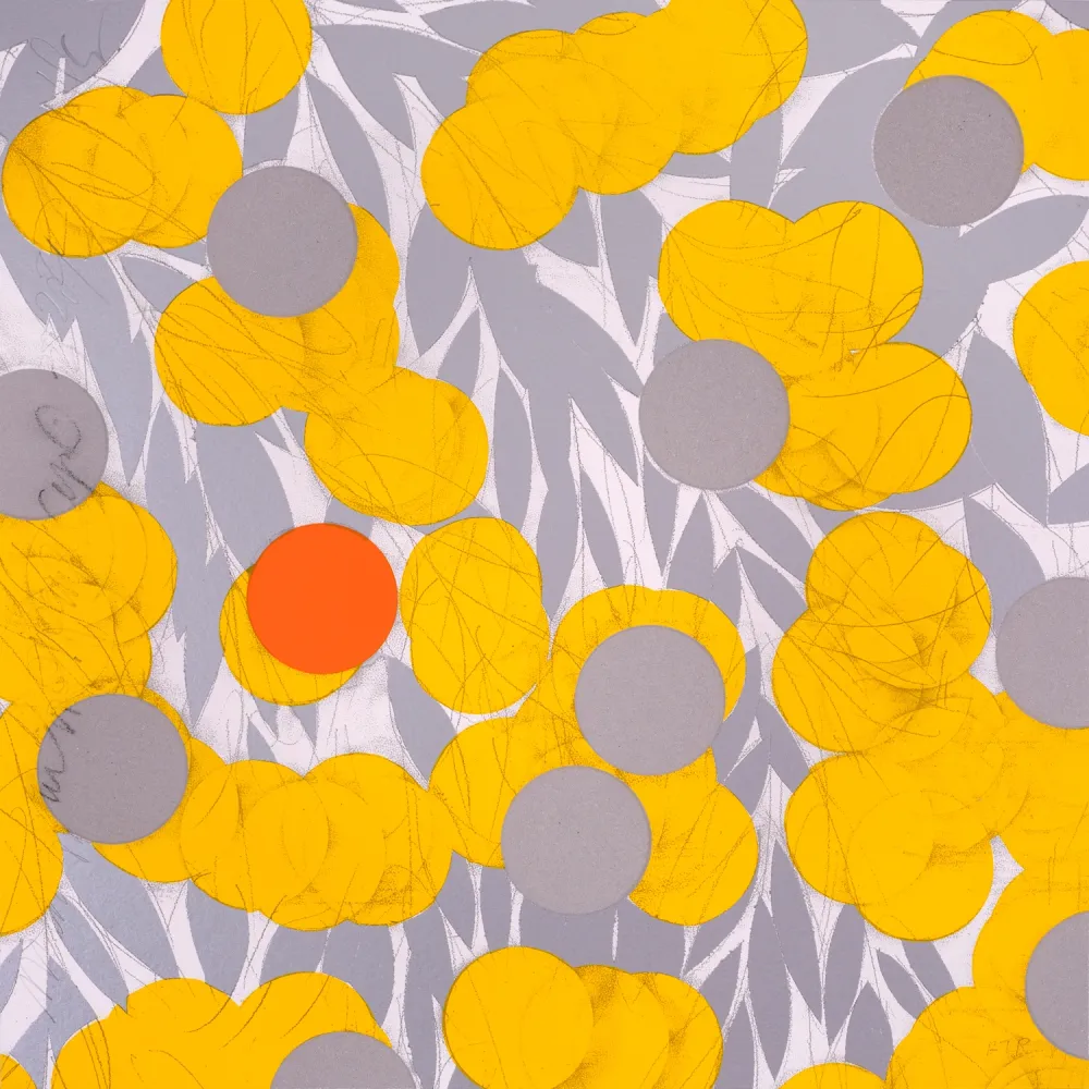 丝网印刷 Sultan - Yellow Mimosa with Orange