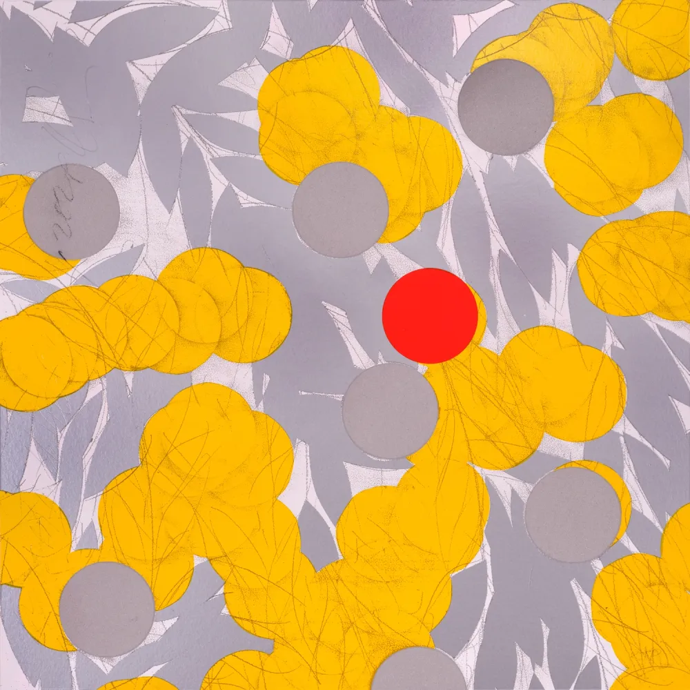 丝网印刷 Sultan - Yellow Mimosa with Red