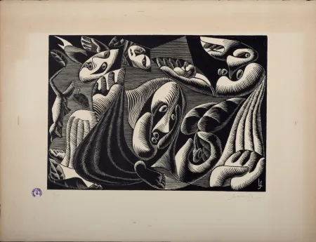 木刻 Survage - Composition surréaliste XXII (2), 1935