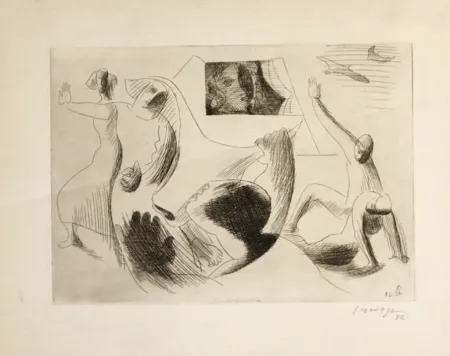 版画 Survage - Femme à la fenêtre