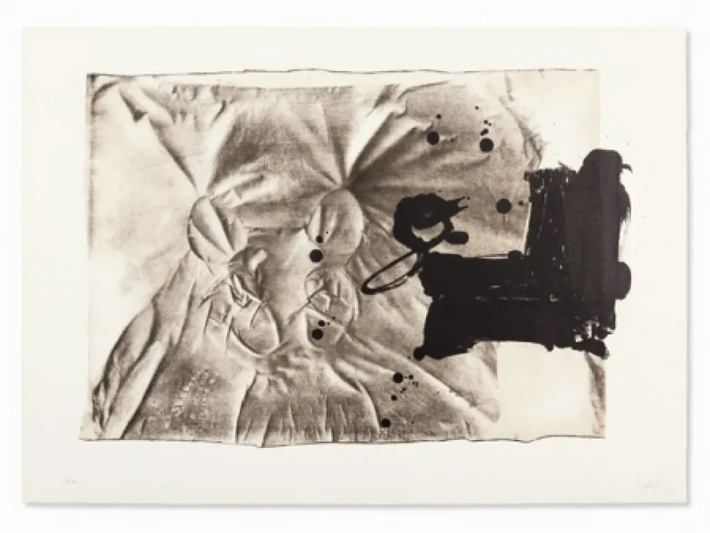 石版画 Tàpies - Chaussure sur chaise