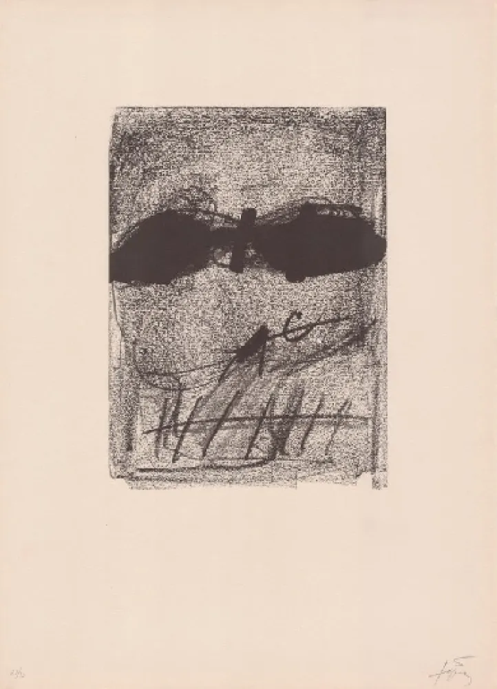 石版画 Tàpies - Clau de foc