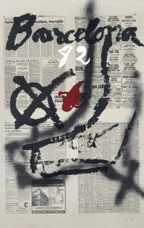 石版画 Tàpies - Copa del mundo de futbol