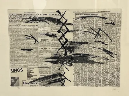 蚀刻版画 Tàpies - Diario en papel