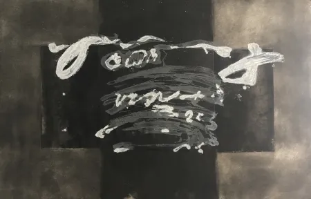 版画 Tàpies - Diptyque avec Croix