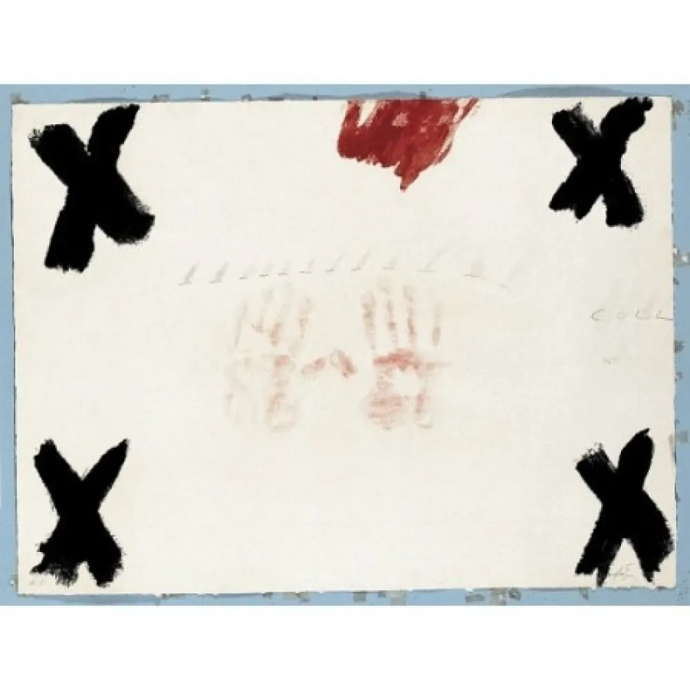 版画 Tàpies - Dues mans	