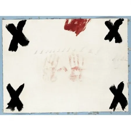 版画 Tàpies - Dues mans	